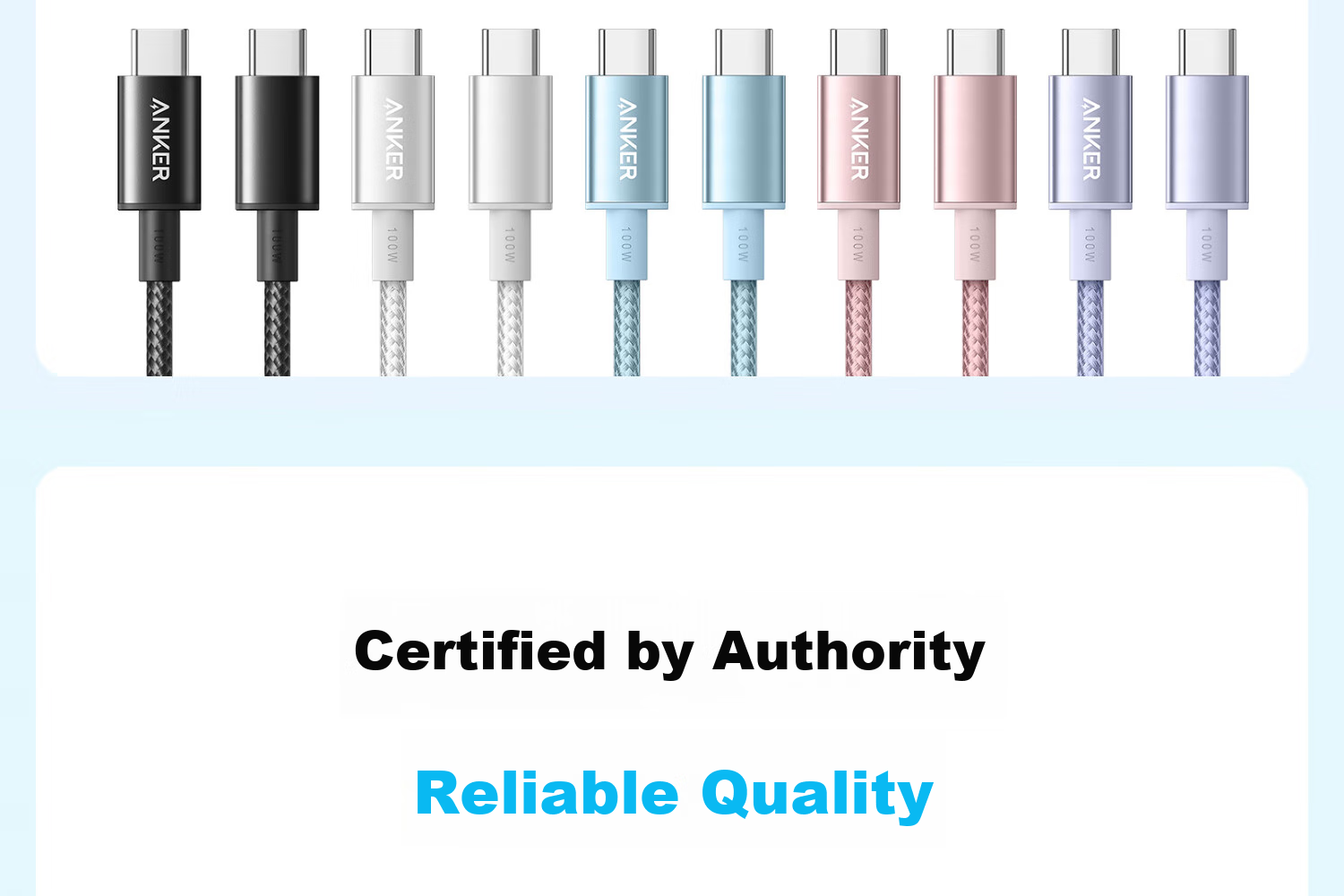 Кабель ANKER Ice Point Apple Type-C - Type-C, 100W, 1м, белый