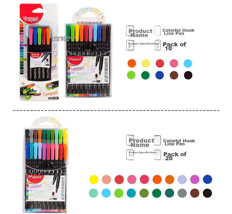 Набор маркеров Maped Color Line, 0.4 мм, 4 цвета, водостойкие, быстросохнущие, для рисования и письма