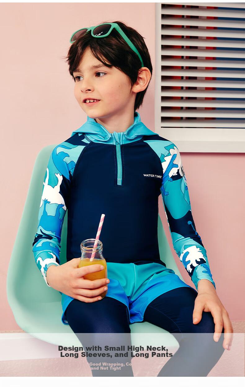 Детский купальный костюм WATERTIME, мальчики, лето, двухсекционный, длинный стиль, защита от солнца, для детей старшего возраста, новый профессиональный купальный костюм для серфинга