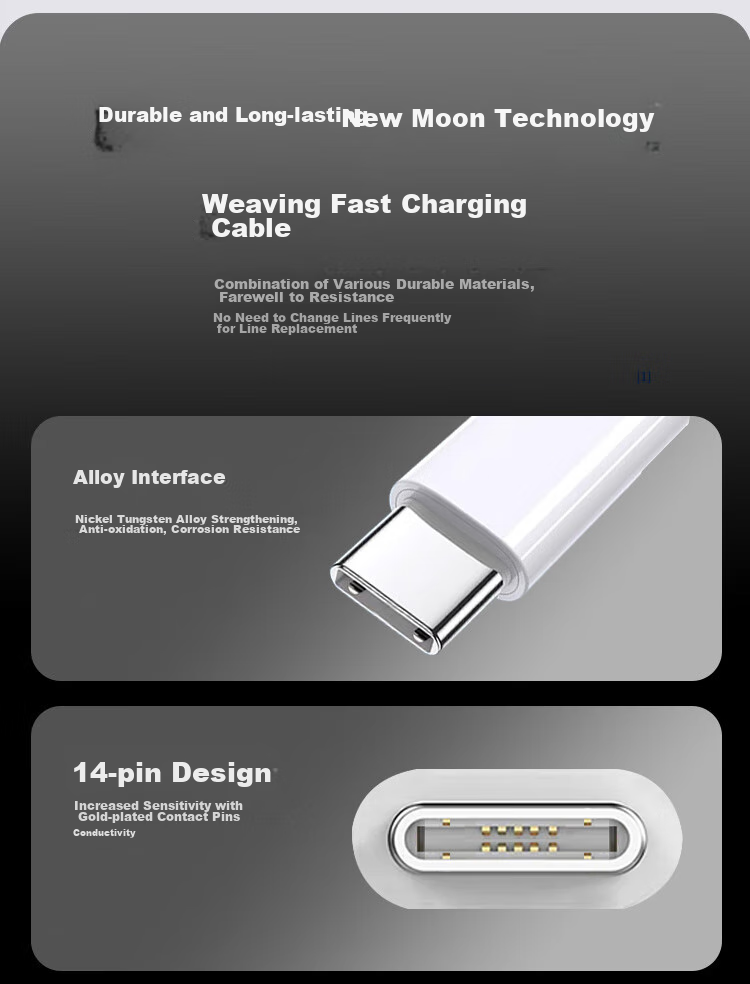 Кабель JOWOYE Apple 15, кабель данных для iPhone 16 Pro Max/Plus, кабель быстрой зарядки USB-C для iPad Pro/Air 5, плетеный кабель зарядки Type-C для CarPlay