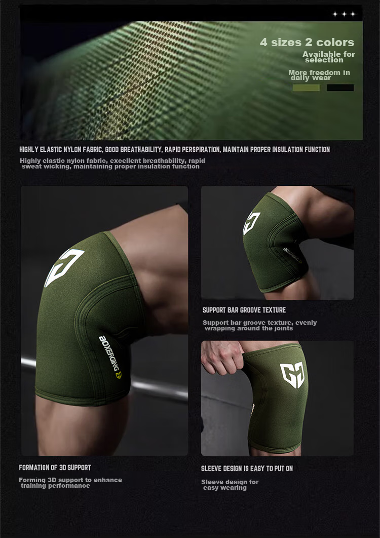 Наколенники GINGPAI SPORT для фитнеса, пауэрлифтинга и тяжелой атлетики, профессиональная защита колена, размер M, черный