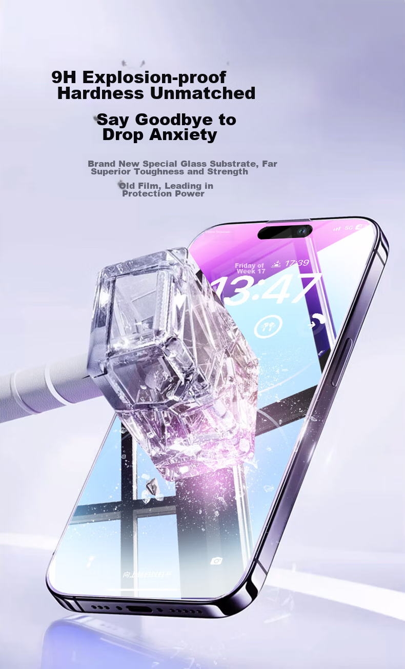 Защитное стекло DIVI для Apple iPhone 14 Pro, противоударное, антибликовое, ультратонкое, с полным покрытием