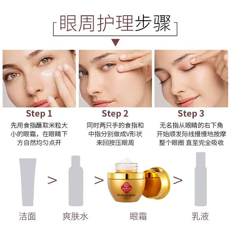 同仁堂蛇毒眼霜淡化细纹眼袋黑眼圈提拉紧致抗皱眼霜滋润保湿30g