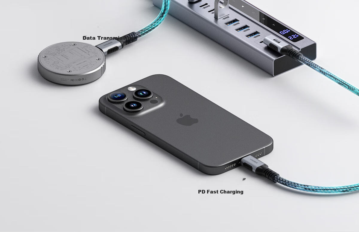 Хаб Hagibis Type-C, док-станция 9-в-1 с PD зарядкой, USB 3.1/3.0/2.0, HDMI, Ethernet, SD/TF кардридер, аудиовыход, для MacBook и других ноутбуков