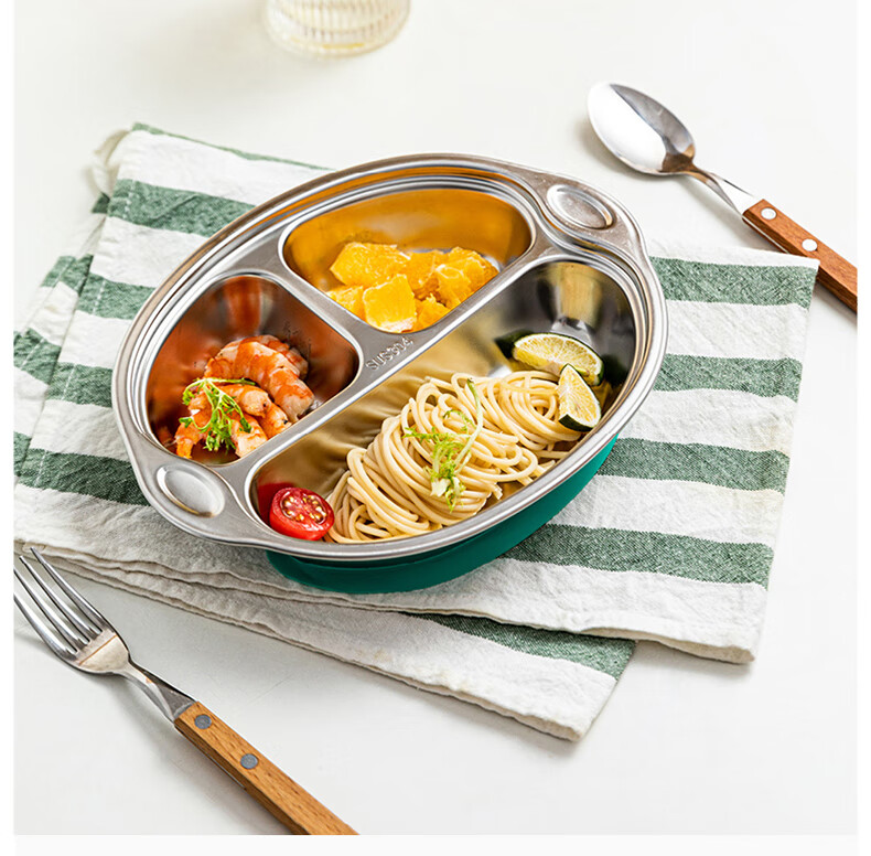 Детская тарелка COOKSS из нержавеющей стали, 304, с разделителями, для кормления младенцев