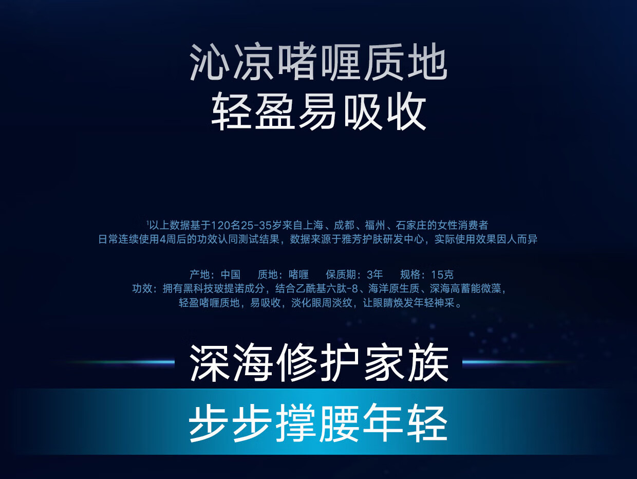 雅芳 AVON新活深海修护眼霜套装眼霜15g+洁面90g+活肌水90ml紧致滋润