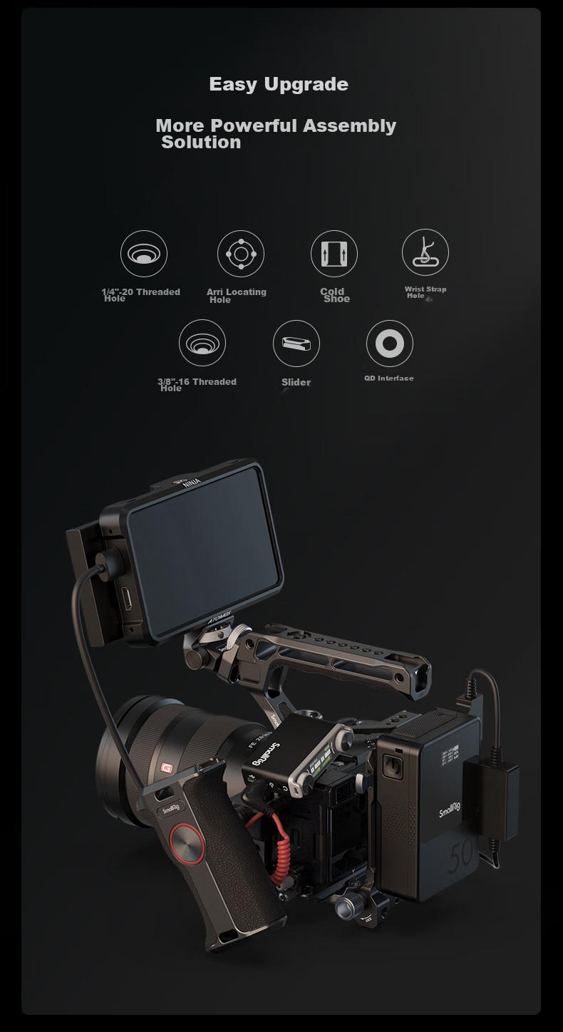SmallRig 4338 - это база для камеры Sony A6700, которая обеспечивает расширение функционала для фото- и видеосъемки. Она совместима с камерами Sony Alpha 6700, 6600, 6500 и 6400, предлагая надежное крепление и удобство использования. Аксессуар изготовлен из прочного алюминиевого сплава, что гарантирует долговечность и надежность.