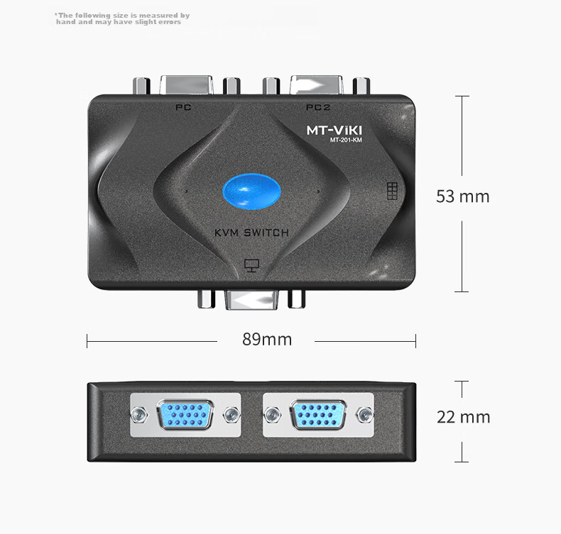 KVM-переключатель MT-viki MT-201, 2 порта, VGA, USB, для управления несколькими компьютерами