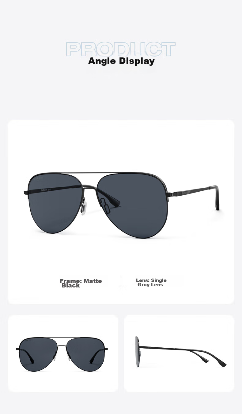 Солнцезащитные очки PARZIN Polarized Sunglasses для мужчин, стиль Фань Чэнчэн, двойная оправа, авиатор, защита от УФ, для вождения, трендовые солнцезащитные очки PZ8380