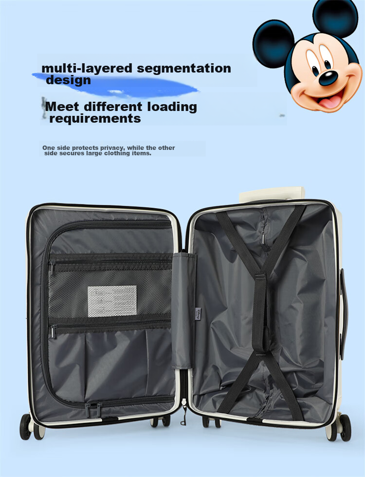 Чемодан Mesuca X Disney, унисекс, с кодовым замком, 24 дюйма, ABS+PC
