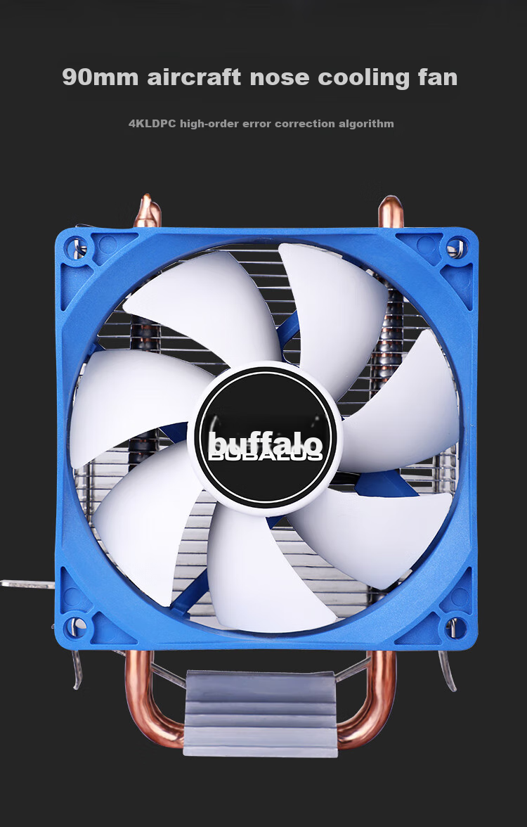 Кулер для процессора BUBALUS T3L, 2 тепловые трубки, совместимость с Intel/AMD, вентилятор 9 см, большой радиатор, воздушное охлаждение компьютера