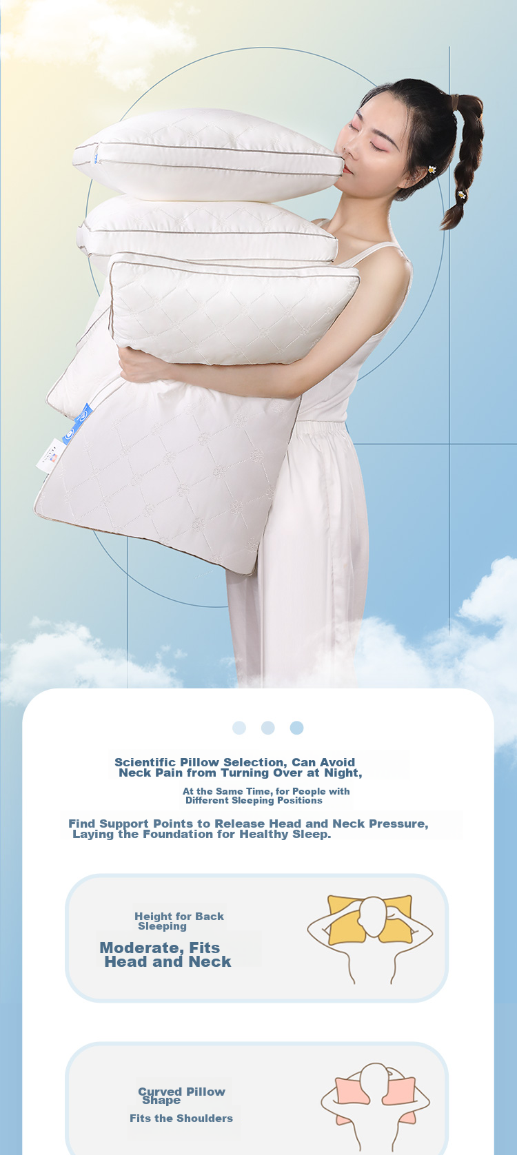 Подушка FUANNA Hotel Pillow Fiber Soft Pillow, 70x45 см, 1 шт.
