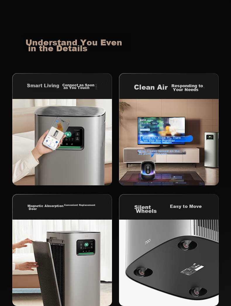 Очиститель воздуха Huawei Zhixuan HarmonyOS Smart Selection 720 Pro Enhanced, для больших квартир, удаление формальдегида, дыма, запахов, аллергенов, шерсти животных