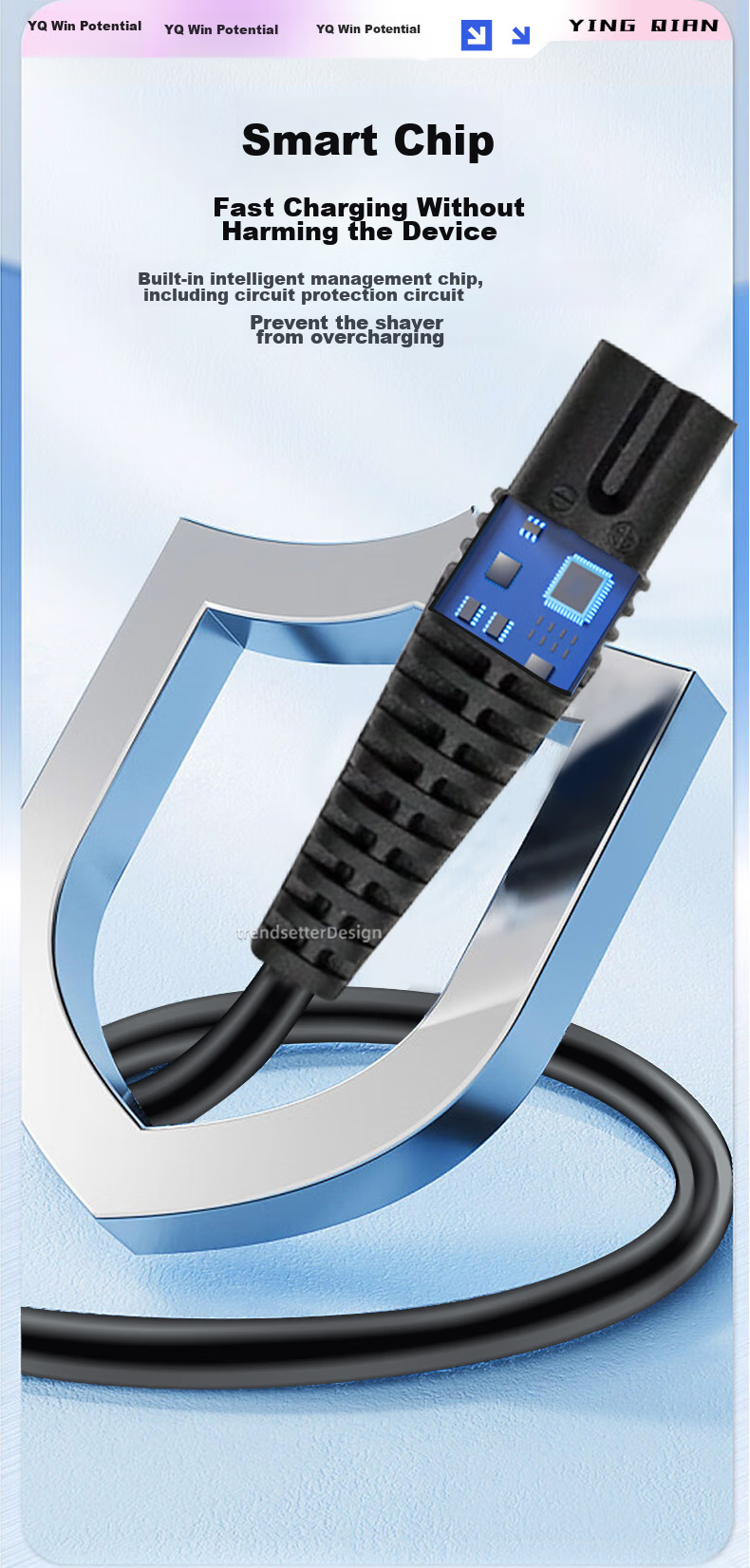 Совместимый USB-кабель для зарядки Yingqian для бритв Braun, шнур питания USB для S9/S8/S7/S6/S5/S3/2775/4745/5497/9781/9090