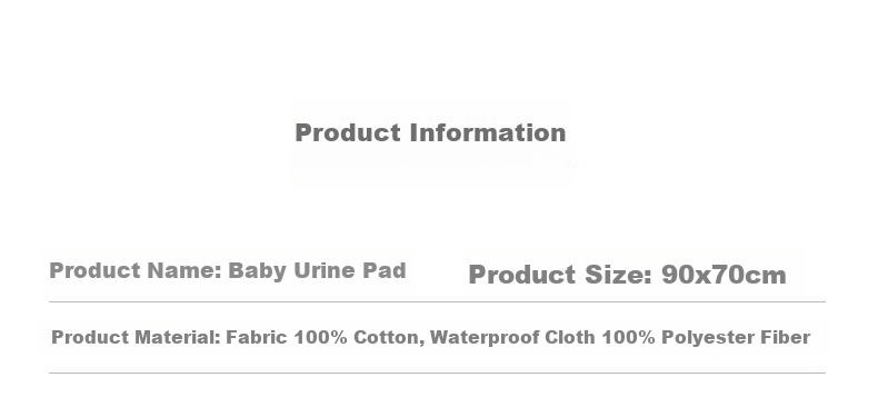 Детская непромокаемая пеленка PurCotton, 90x70 см, хлопковая, водонепроницаемая, дышащая, многоразовая