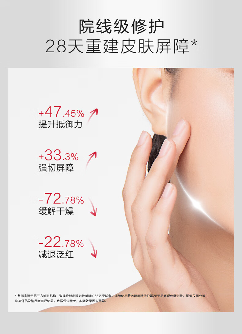 薇诺娜屏障修护洁水乳3件套洗面奶乳液面霜舒缓补水护肤品套装