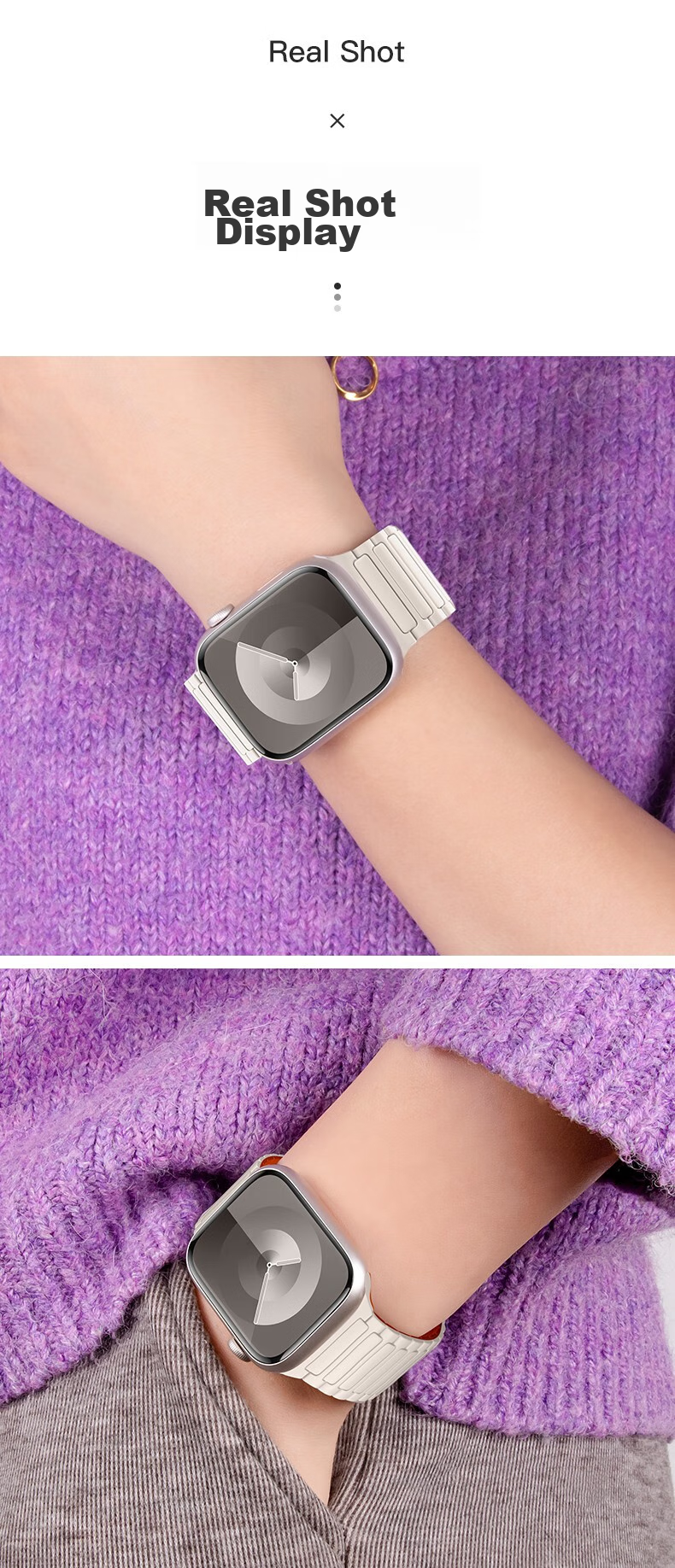 Ремешок BHO для Apple Watch, магнитный, силиконовый, двухсторонний, контрастный цвет, для S11/S10/SE3, S9/8/7/6/Ultra3/2-го поколения