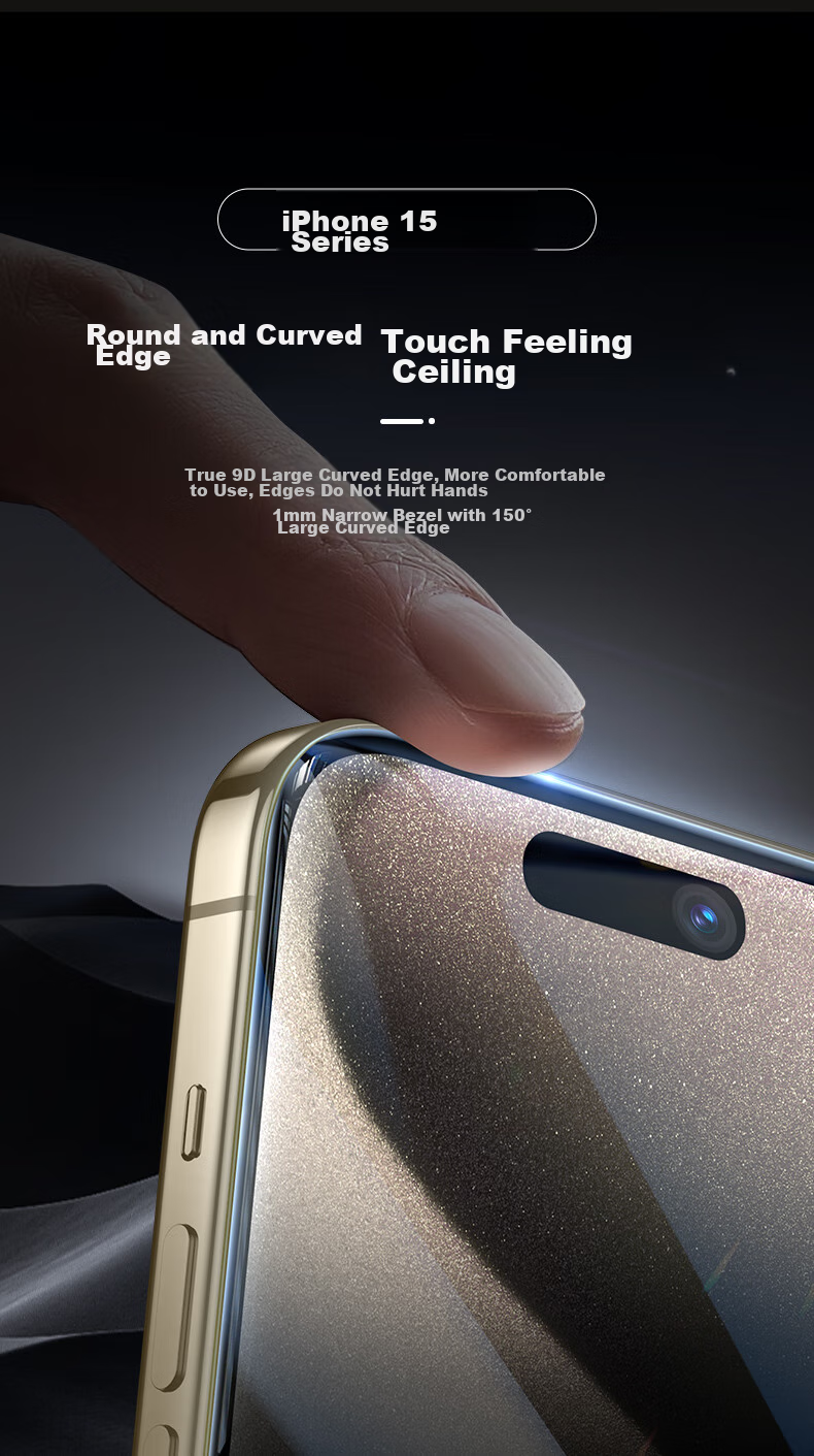 Защитное стекло ESR для iPhone 15 Pro Max, полное покрытие, антиотпечатки, HD, 2 шт.