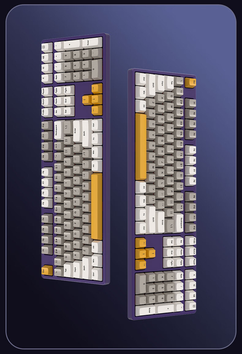 Беспроводная механическая клавиатура ikbc W210, 108 клавиш, Cherry MX Brown, беспроводная, серая