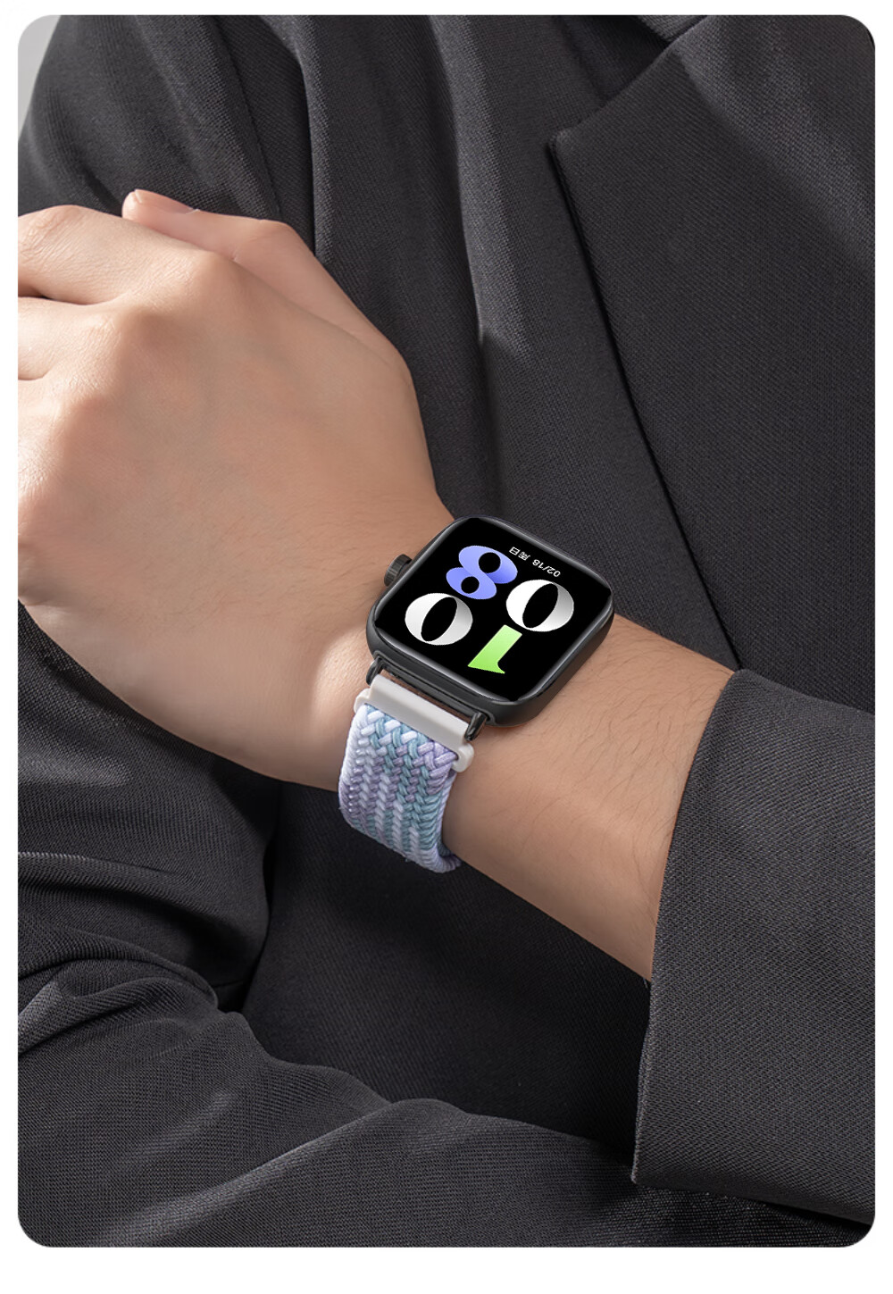 Ремешок Iboann для Vivo Watch GT, магнитный, плетеный, нейлоновый, с защитной пленкой, фиолетовый