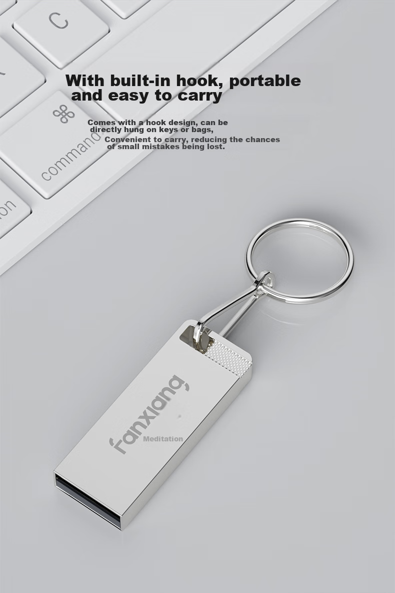 USB-флеш-накопитель FANXIANG F206, 512 МБ, USB 2.0, металлический корпус, водонепроницаемый, противоударный, серебристый