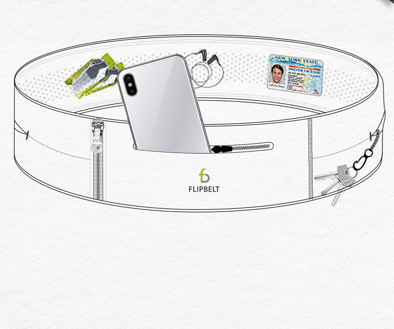 Спортивный пояс Flipbelt Elite для бега, фитнеса, велоспорта, походов, путешествий, черный, размер L