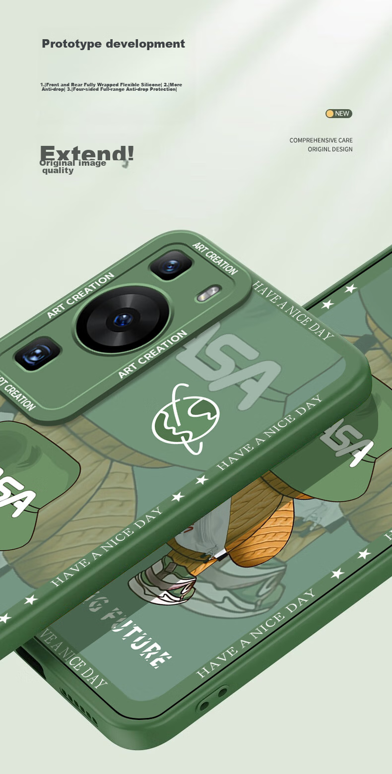 Чехол NEYAA для Huawei P60/P60 Pro, защита объектива, противоударный силикон, тонкий, с рисунком, черный