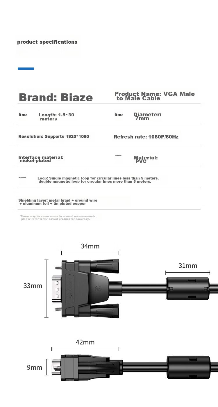 Кабель VGA BIAZE