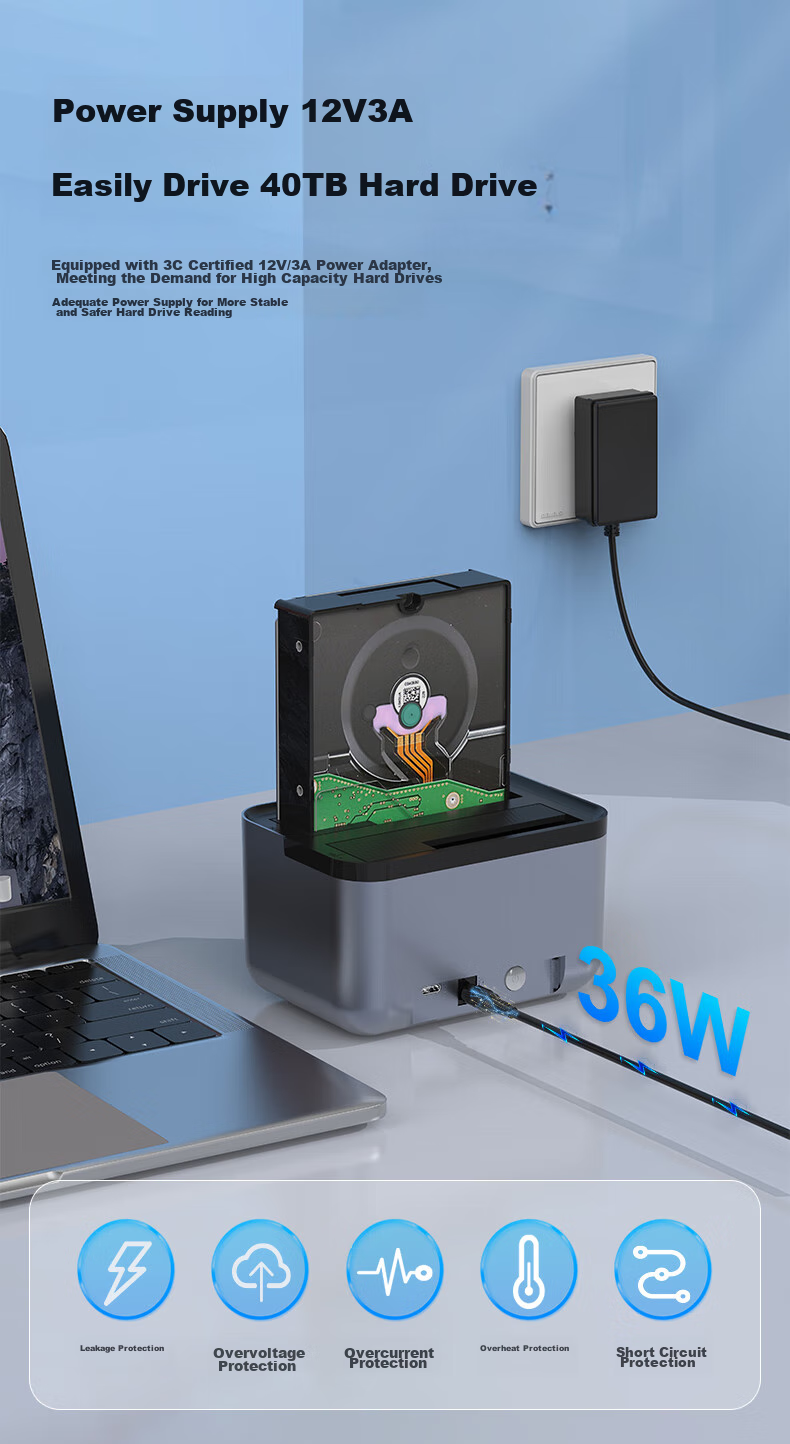Внешний корпус GODO для жесткого диска 3.5" SATA, USB 3.0, с функцией копирования без ПК