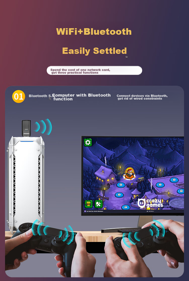 Wi-Fi адаптер COMFAST AX900, Bluetooth 5.3, USB, двухдиапазонный, для ПК, 900 Мбит/с