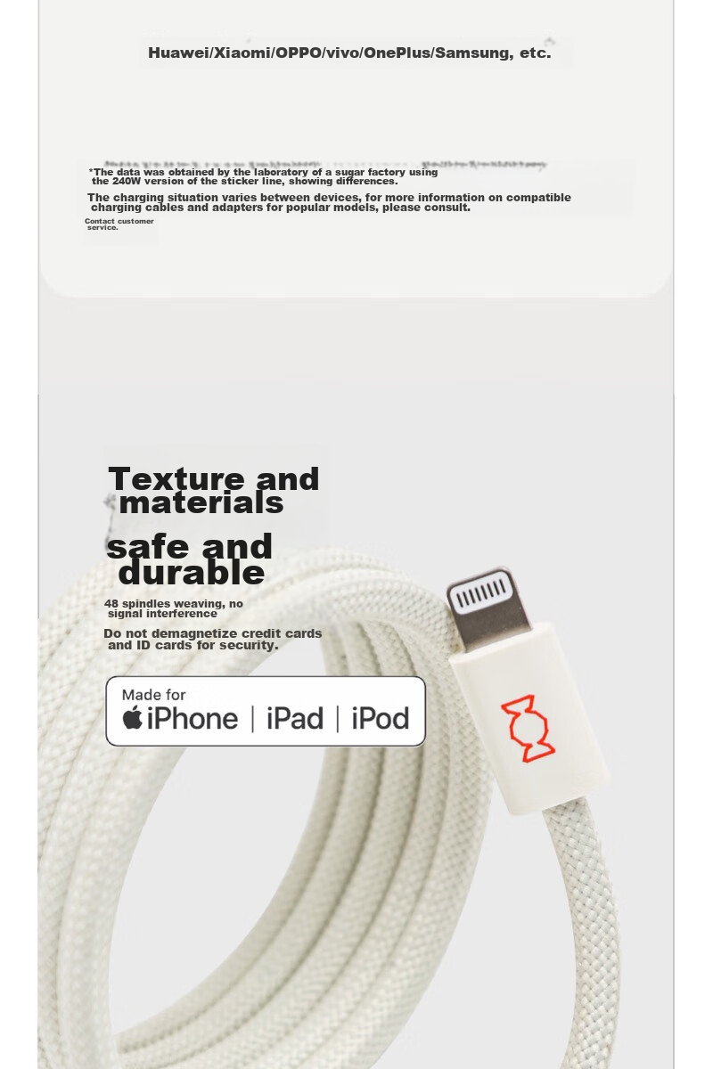 Магнитный кабель CANDYSIGN MagTie 100W USB A-C Sweet White для iPhone, iPad, ноутбуков, 1 метр