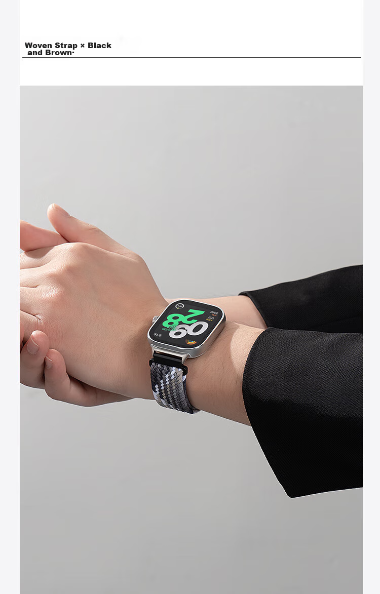 Ремешок CHENSONG для Xiaomi Smart Band 9 Pro/8 Pro, Redmi Watch 6/5/4, плетеный, с магнитной застежкой, черный шоколад