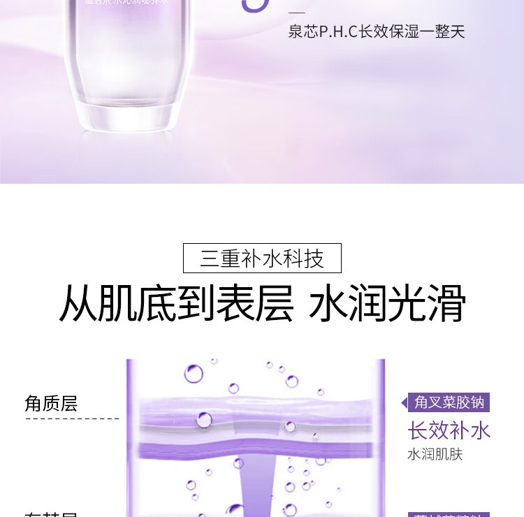温碧泉爽肤水 补水保湿湿敷水 男女护肤化妆品 水沁润嘭弹水120ml*2