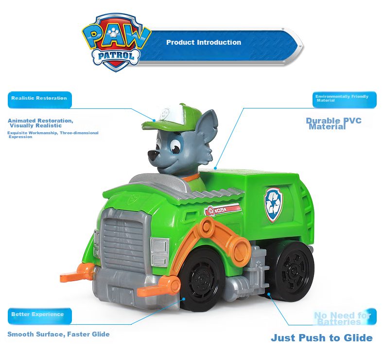 Игрушечная машинка PAW PATROL "Эко-грузовик для переработки", арт. 16605-4, для мальчиков и девочек от 3 лет, пластик, 10x8x6 см