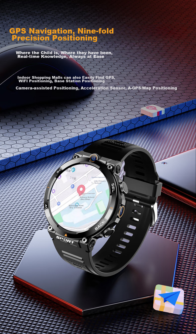 Смарт-часы Soaiy H80 с GPS, 4G, функцией звонков, камерой, мониторингом здоровья, водонепроницаемостью IP67, для детей и подростков