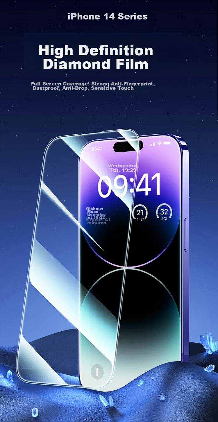Защитное стекло MAIKUQI для iPhone 14/13/13Pro, прозрачное, противоударное, олеофобное, HD Clear