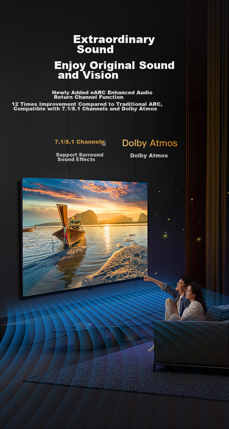 Кабель CHOSEAL HDMI 2.1, 8K@60Hz, угловой 90 градусов, 1.5 метра, QS8180