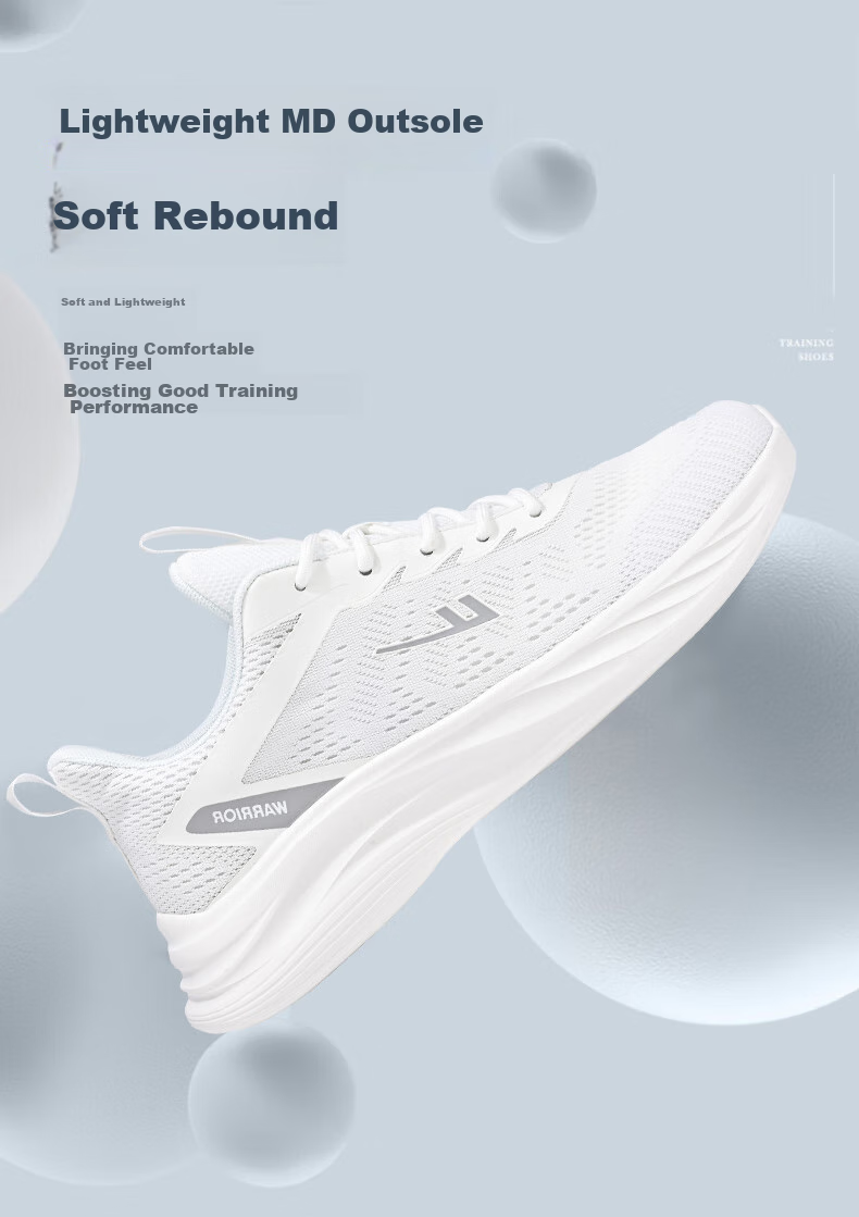 Кроссовки Warrior Official Sports Shoes для мужчин, осенние дышащие кроссовки из сетки, легкие повседневные беговые кроссовки с мягкой подошвой, черные, размер 43