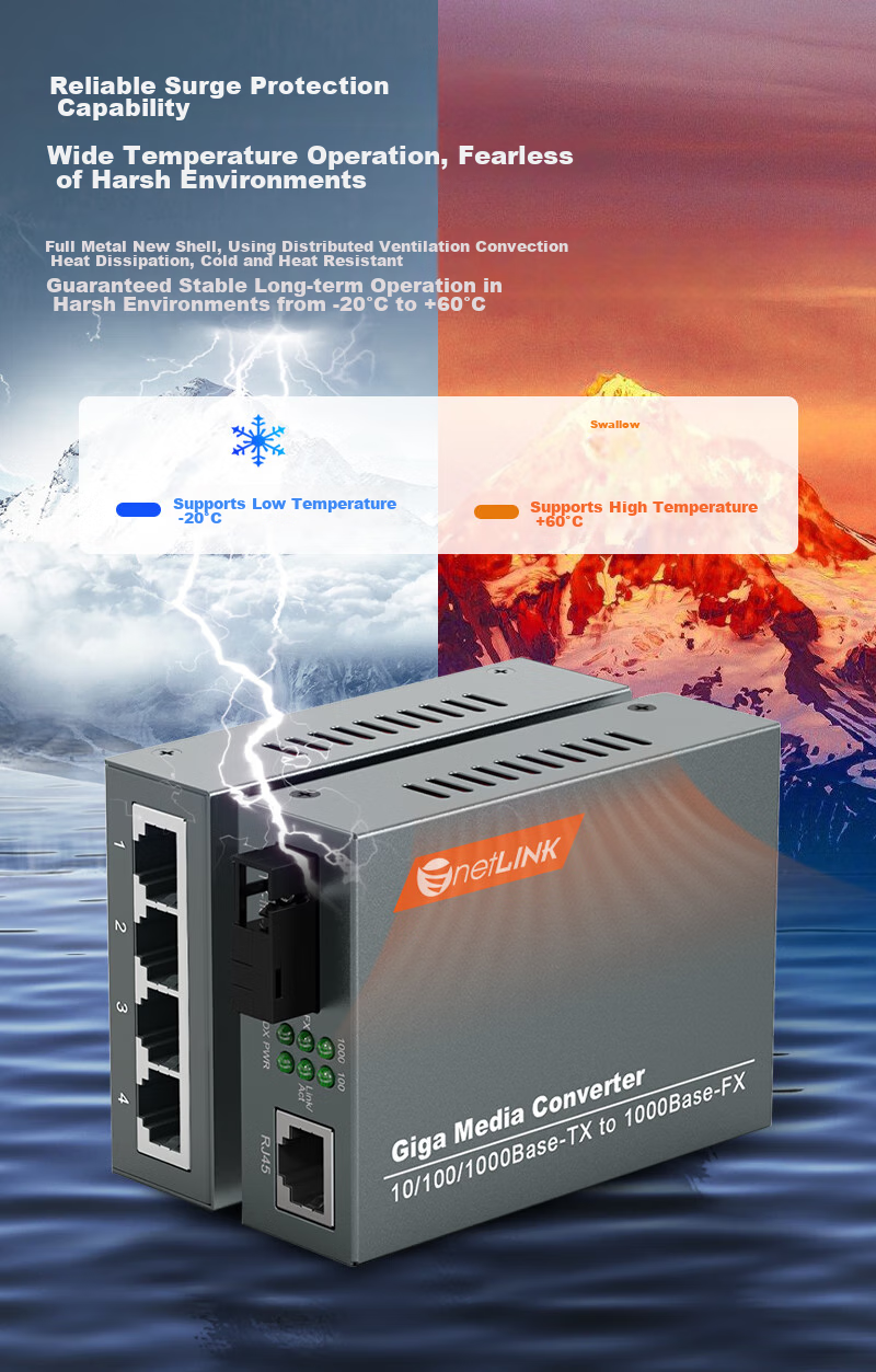 Конвертер NetLINK HTB-4100A/4GE, оптический приемопередатчик, одномодовый, одноволоконный, 1 оптический 4 электрических + 1 оптический 1 электрический комплект, 3 км
