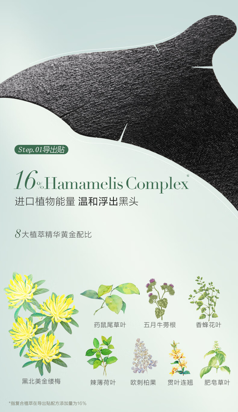 春纪（HARUKI） 魔鬼鱼 去黑头鼻贴套盒 清洁鼻头贴收缩毛孔黑头贴 温和收缩 10片/1盒