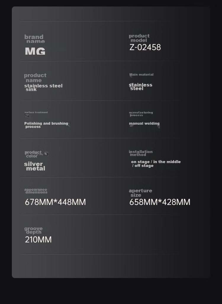 Кухонная мойка MEJUE Z-02458 из нержавеющей стали, одночашевая, большая, для мытья овощей, 67.8x44.8x21 см