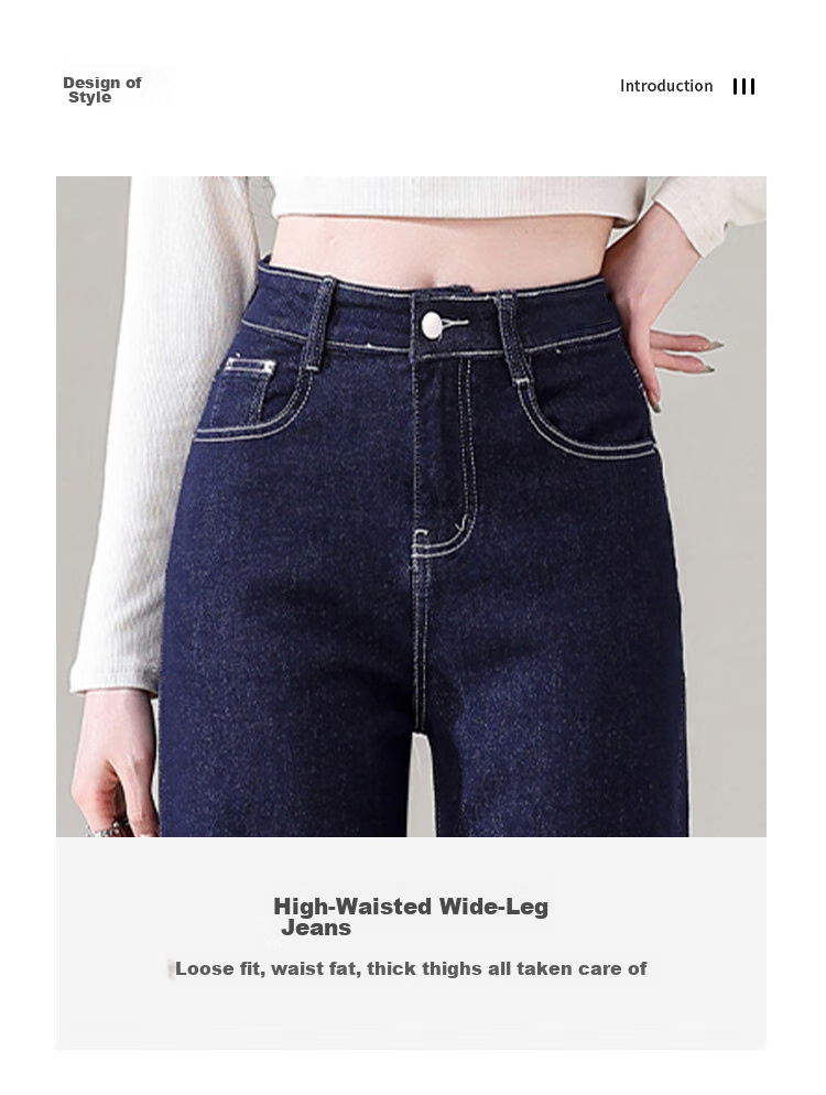 Джинсы Jeanswest женские, осень, свободные широкие штаны, трендовый корейский стиль, petite прямые брюки, простой ретро синий, размер S