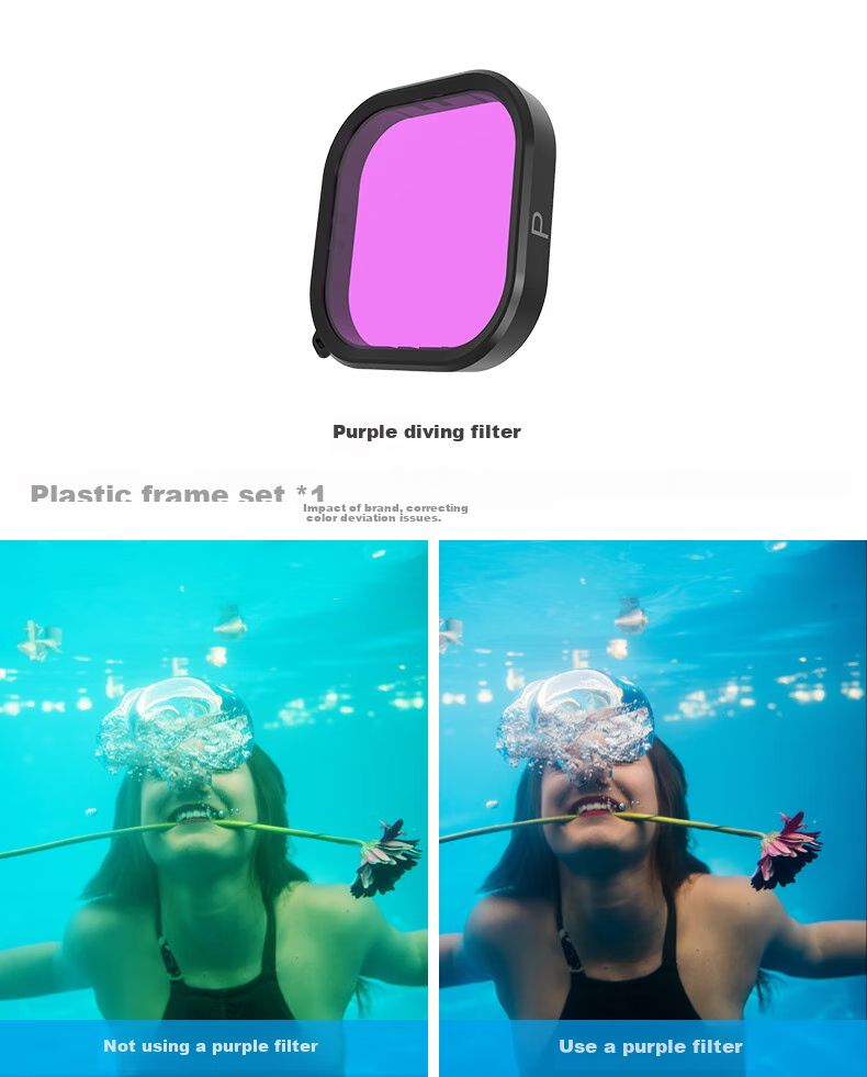 Водонепроницаемый кейс TELESIN для GoPro HERO 13/12/11/10/9, глубина погружения до 45 м, с набором из трех цветных фильтров