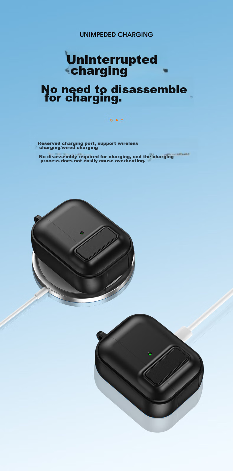 Защитный чехол PISEN для Apple AirPods Pro 2-го поколения, противоударный, с защитой от потери, белый