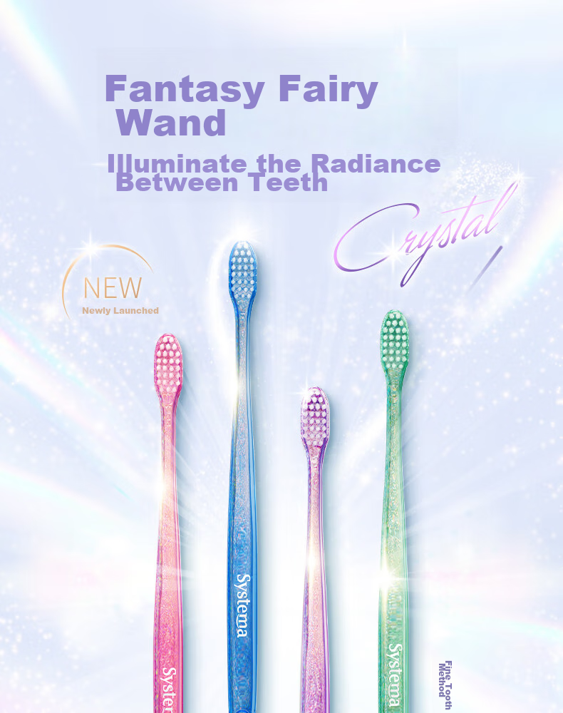 Зубная щетка Lion Fine Bristle, 0.01 Crystal Color, 4 шт., мягкая щетина, компактная головка, бережный уход за деснами, защита полости рта, семейная упаковка
