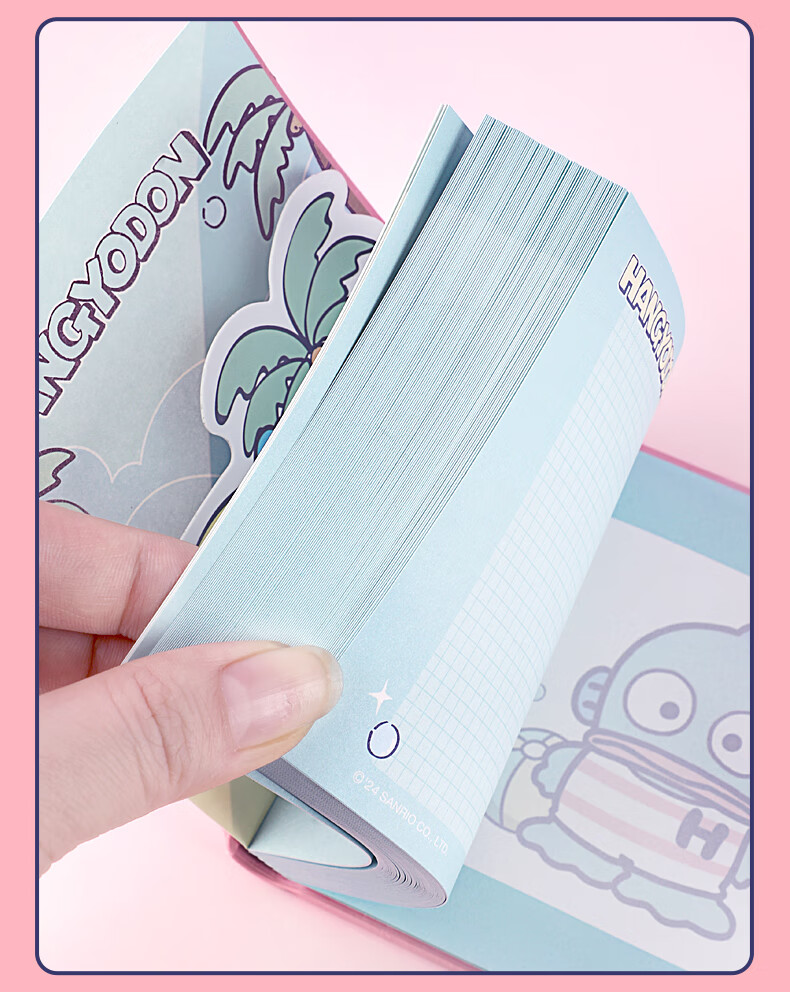 Блокнот GuangBo X Sanrio Square Leather Pocket Notebook, дизайн "Рыбка", 80 листов, 98*98 мм