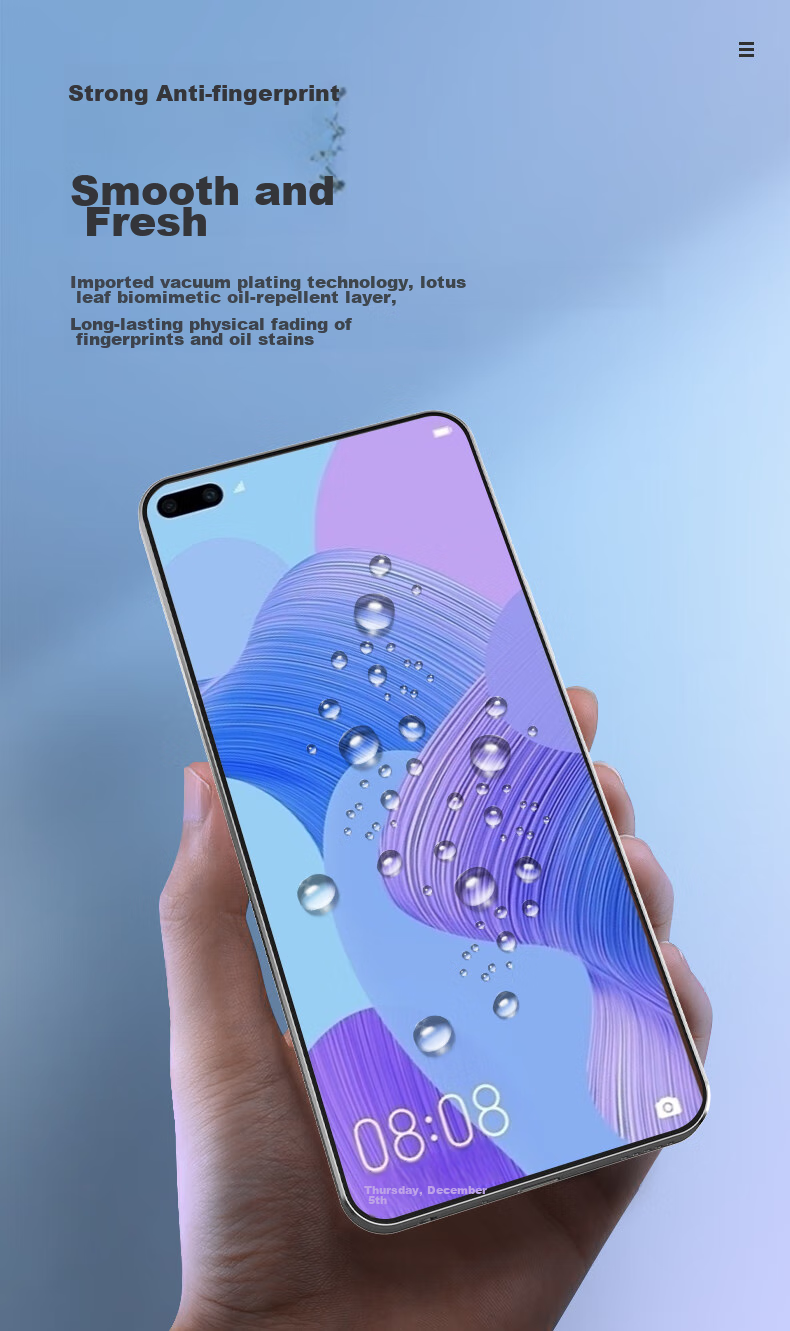 Защитное стекло LLUNC для Honor V30/V30 Pro/Huawei Nova 6/True Q3, полное покрытие экрана, защита от отпечатков пальцев, устойчивость к царапинам