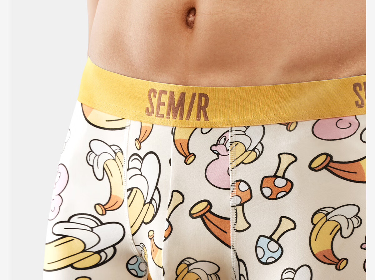Мужское нижнее белье Semir, боксеры-брифы, 3 шт., чистое хлопок, антибактериальные, бесшовные, дышащие, с принтом "Ачай"