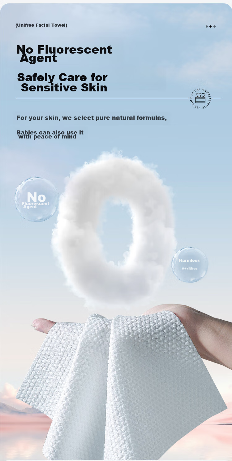 Одноразовые хлопковые полотенца Unifree, 60 шт. в упаковке, 3 упаковки, для лица, для мужчин и женщин, мягкие, нежные