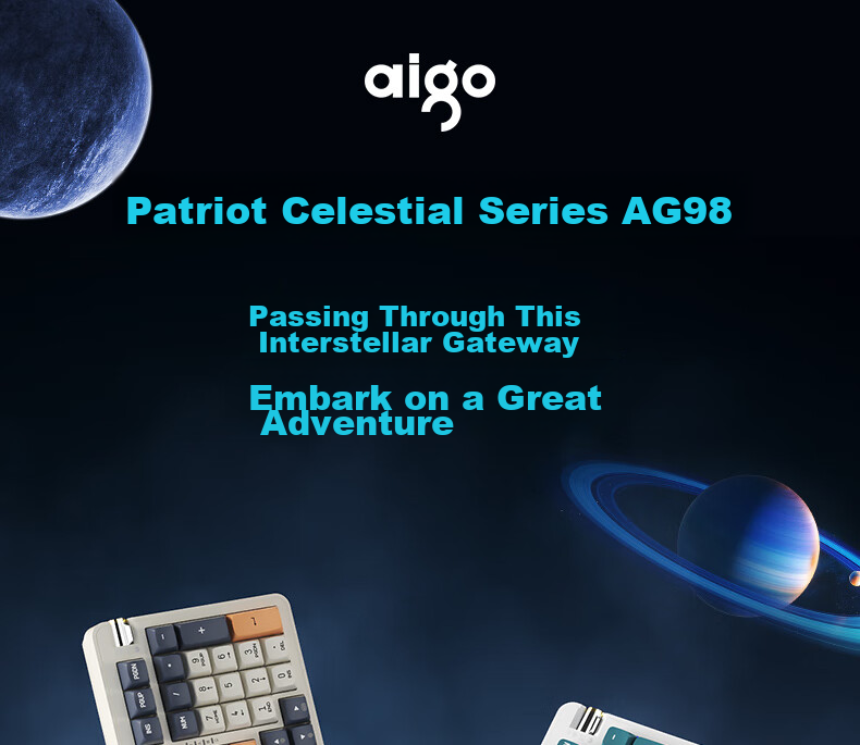 Механическая клавиатура Aigo AG98, игровая, офисная, RGB подсветка, три режима подключения, горячая замена, структура Gasket